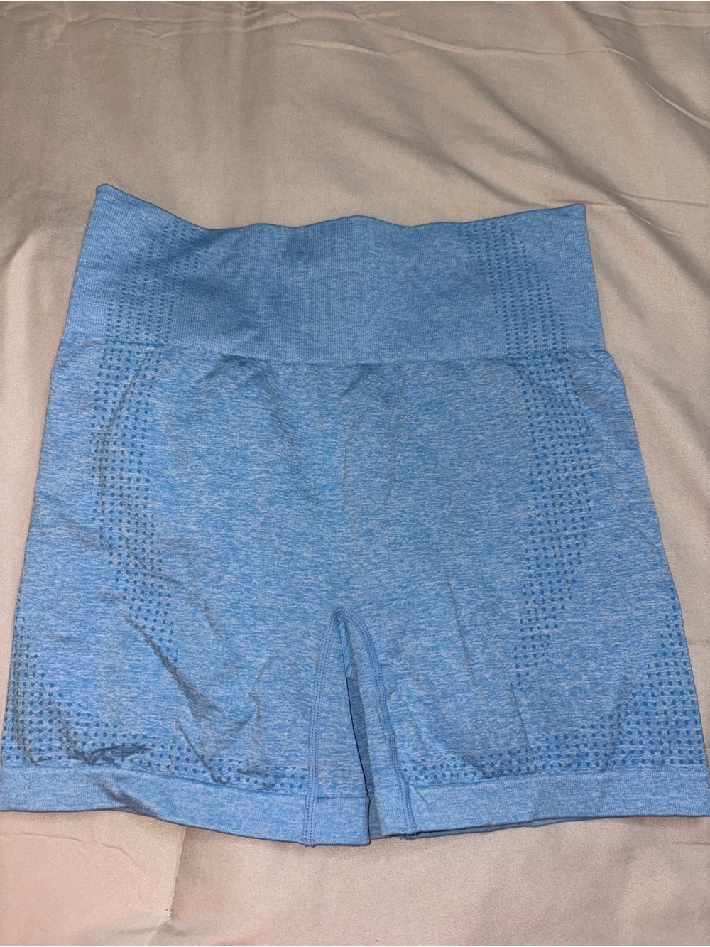 Amazon Essentials Light Blue High-Rise Seamless Bike Shorts